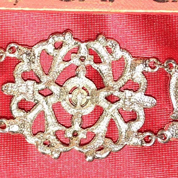 Vtg 2003 VCLM Noblesse Austrian Crystal Teal Turquoise Choker Earrings Set NIP - Picture 10 of 12